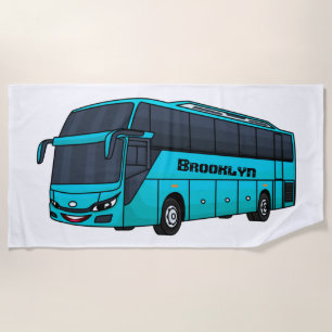 Toalla De Playa Ilustracion moderno de personalizado de autobús de