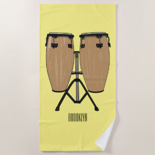 Toalla De Playa Ilustracion personalizado Bongo drum