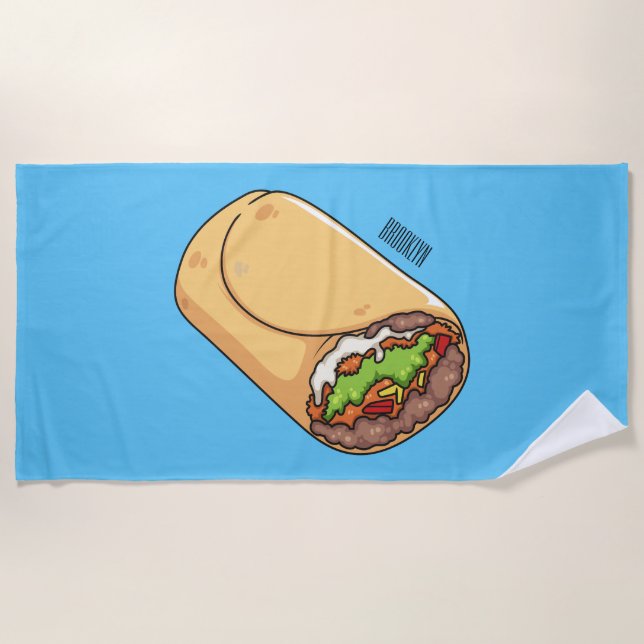 Toalla De Playa Ilustracion personalizado Burrito (Anverso)