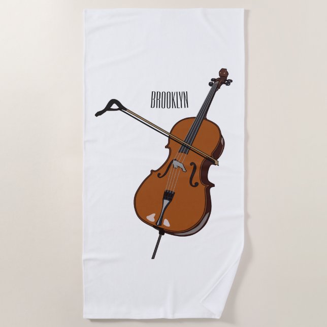 Toalla De Playa Ilustracion personalizado Cello (Anverso)