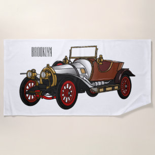 Toalla De Playa Ilustracion personalizado clásico de 1920