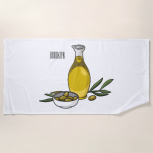 Toalla De Playa Ilustracion personalizado de aceite de oliva
