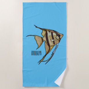 Toalla De Playa Ilustracion personalizado de Angelfish