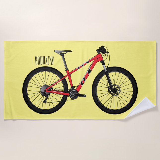 Toalla De Playa Ilustracion personalizado de bicicletas (Anverso)