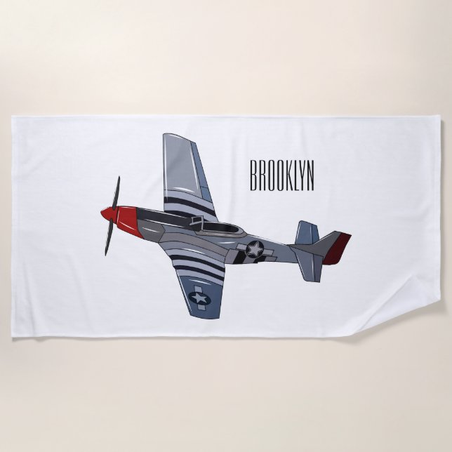 Toalla De Playa Ilustracion personalizado de bombarderos (Anverso)