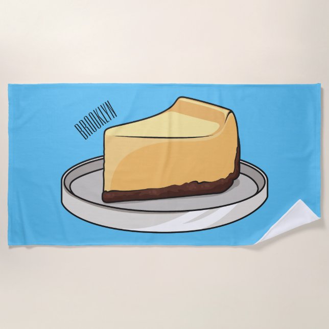 Toalla De Playa Ilustracion personalizado de Cheesecake (Anverso)