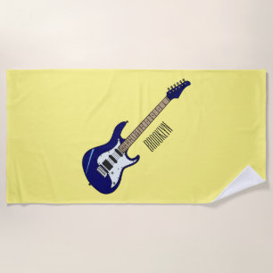 Toalla De Playa Ilustracion personalizado de guitarra eléctrica