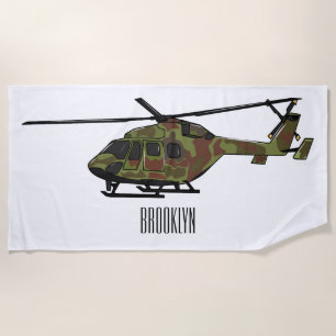 Toalla De Playa Ilustracion personalizado de helicópteros del ejér