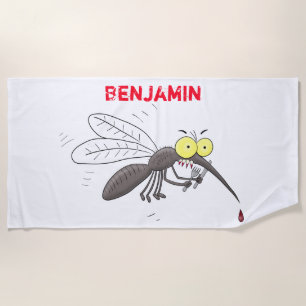 Toalla De Playa Ilustracion personalizado de insectos de mosquitos