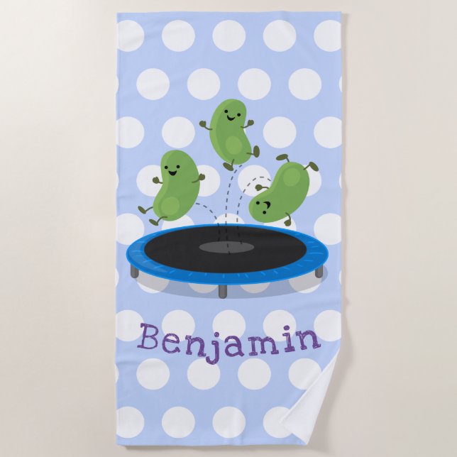 Toalla De Playa Ilustracion personalizado de judías alegres (Anverso)