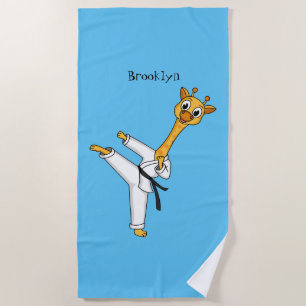 Toalla De Playa Ilustracion personalizado de Kung Fu giraffe