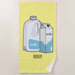 Toalla De Playa Ilustracion personalizado de leche