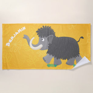 Toalla De Playa Ilustracion personalizado de mamut torpe