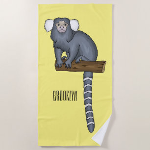 Toalla De Playa Ilustracion personalizado de marmoset común