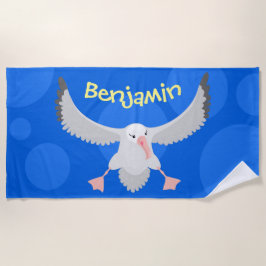 Toalla De Playa Ilustracion personalizado de pájaro de albatross