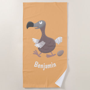 Toalla De Playa Ilustracion personalizado de pájaro dodo gracioso