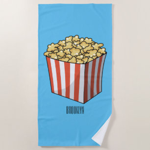 Toalla De Playa Ilustracion personalizado de palomitas