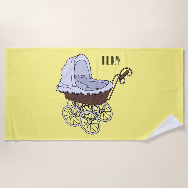 Toalla De Playa Ilustracion personalizado de Stroller (Anverso)