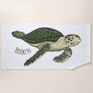 Toalla De Playa Ilustracion personalizado de tortugas marinas