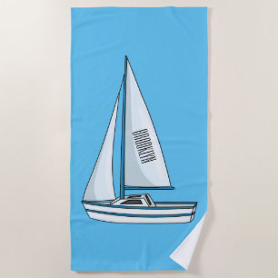 Toalla De Playa Ilustracion personalizado de velero