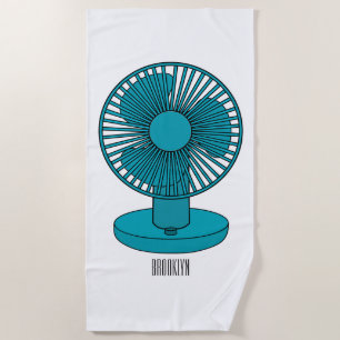 Toalla De Playa Ilustracion personalizado de ventilador
