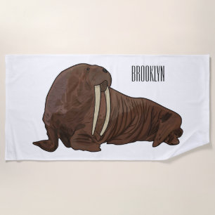 Toalla De Playa Ilustracion personalizado de Walrus