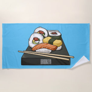 Toalla De Playa Ilustracion personalizado Sushi