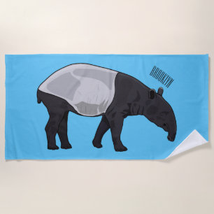 Toalla De Playa Ilustracion personalizado Tapir