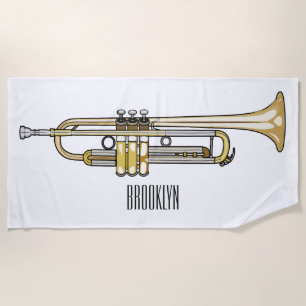 Toalla De Playa Ilustracion personalizado Trumpet
