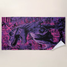 Ilustración urbana de dinosaurio con grafiti de T-