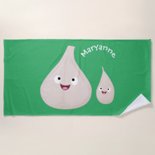 Toalla De Playa Ilustracion vegetal de personalizado de ajo dulce