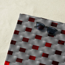 Toalla De Playa Imagen roja bajo placas grises, formas rectangular