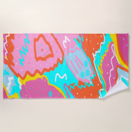 Toalla De Playa Impresión abstracta de vibraciones de verano junto