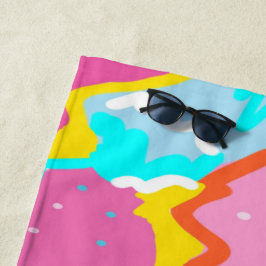 Toalla De Playa Impresión abstracta de vibraciones de verano junto