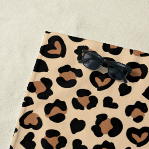 Toalla De Playa Impresión animal, leopardo marrón, puntos de chita