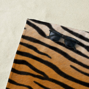 Toalla De Playa Impresión animal realista de Tigre Fur Tan Monogra