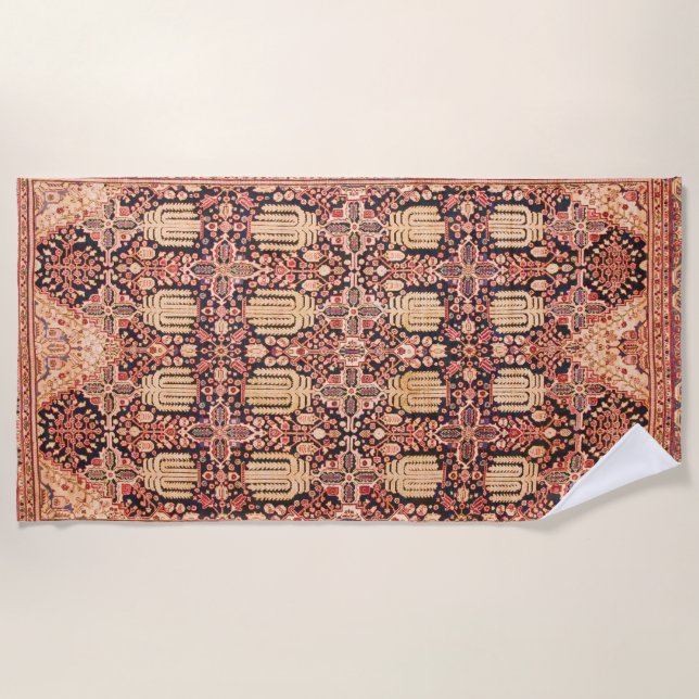Toalla De Playa Impresión de alfombras persas del siglo XVII (Anverso)