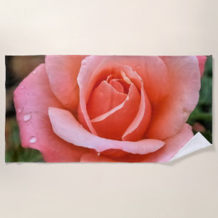 Toalla De Playa Impresión de arte botánico Rosa romántico