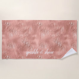 Toalla De Playa Impresión de cebra dorada de Rosa