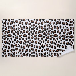 Toalla De Playa Impresión de leopardo blanco