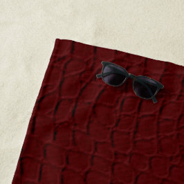 Toalla De Playa Impresión de piel de cocodrilo roja