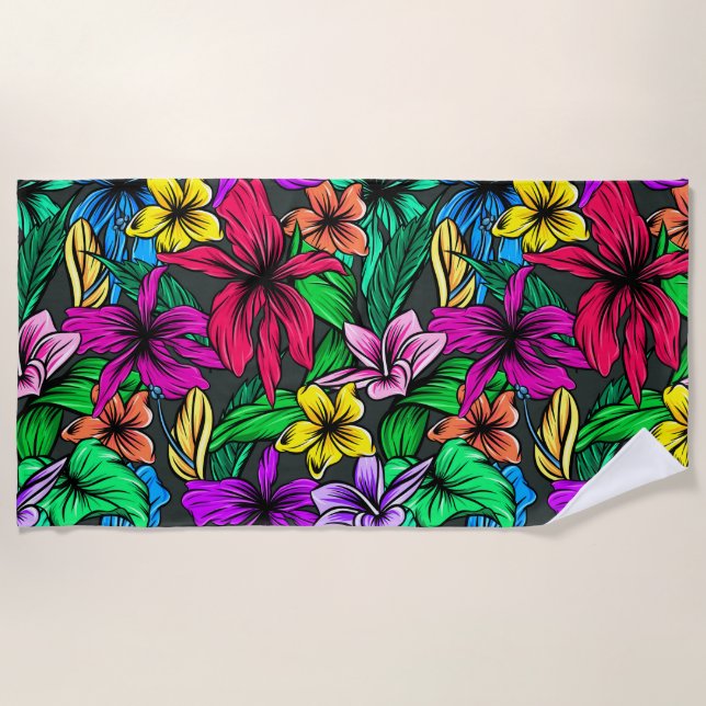 Toalla De Playa Impresión hawaiana (Anverso)