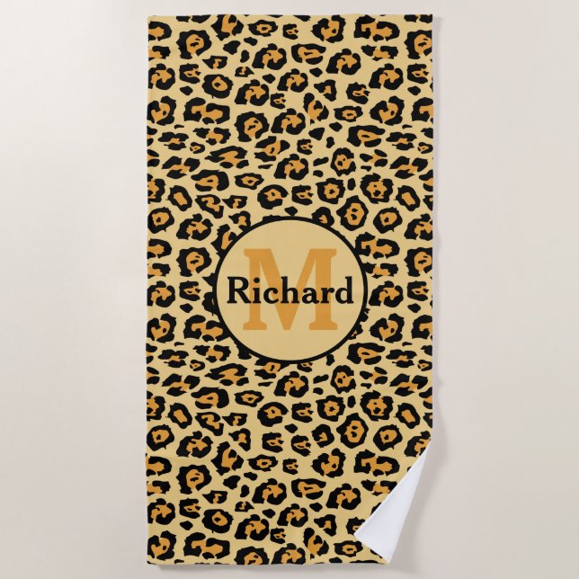 Toalla De Playa Impresión Leopard personalizada (Anverso)