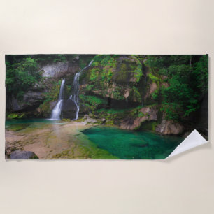 Toalla De Playa Impresionante cascada Virje, Poster de Eslovenia