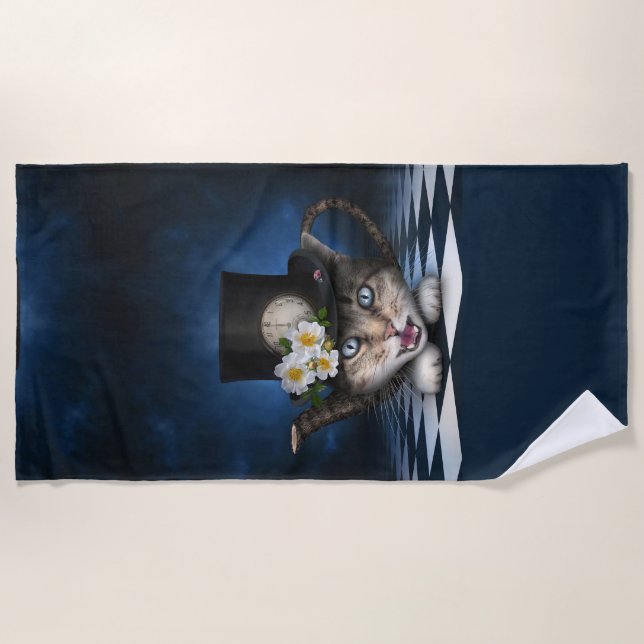 Toalla De Playa Impresionante diseño caprichoso para gato de odio  (Anverso)