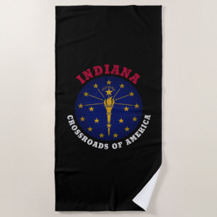 TOALLA DE PLAYA INDIANA CRUZA LA BANDERA ESTATAL