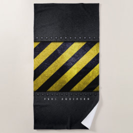 Toalla De Playa Ingeniero de construcción de franjas de peligro am