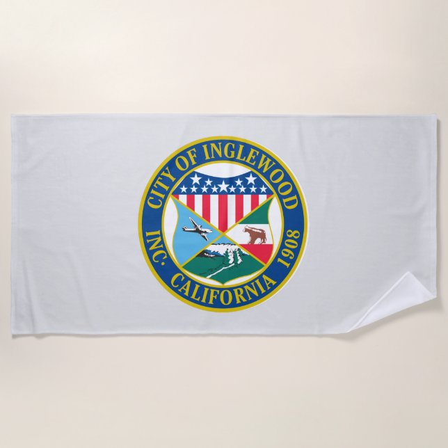 Toalla De Playa Inglewood California City Seal (Anverso)