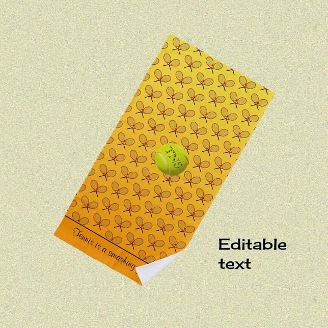 Toalla De Playa Iniciales personalizado patrón de tenis naranja am (Subido por el creador)
