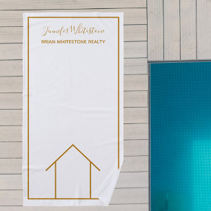 Toalla De Playa Inmobiliaria Personalizado Moda Realtor de oro